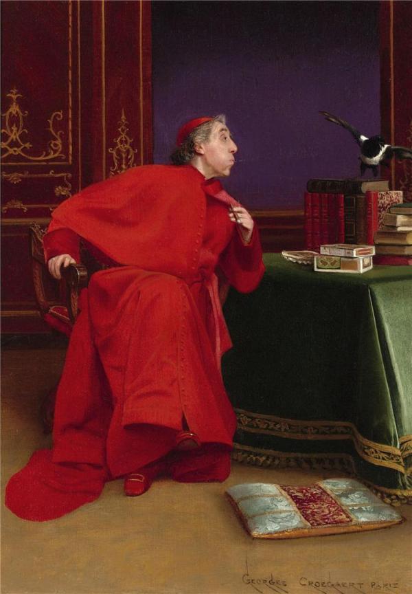 Georges Croegaert (1848-1923)~ Un  cardinal plictisit
