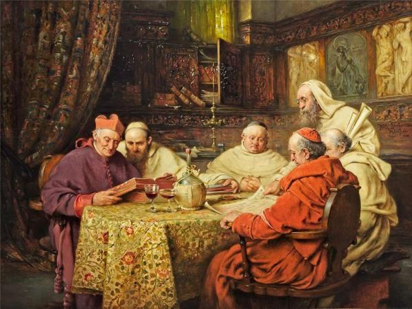 Richard Linderum(1851-1905)~ întâlnirea cardinalilor, înainte de încheierea anului calendaristic