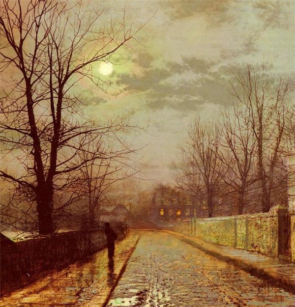 John Atkinson Grimshaw  (1836-1893)~Lane in Cheshire