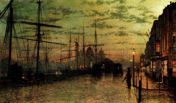 John Atkinson Grimshaw (1836-1893)~Humber Docks, Hull