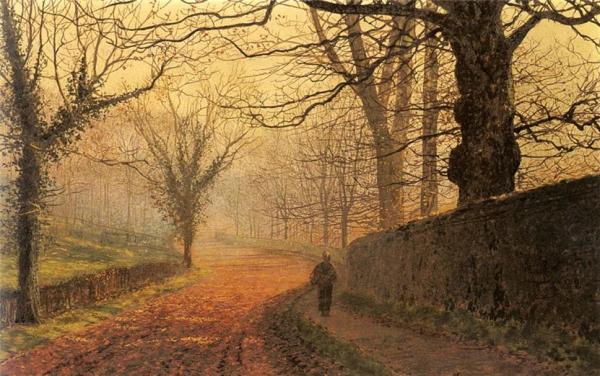 John Atkinson Grimshaw  (1836-1893)~November Afternoon, Stapleton Park