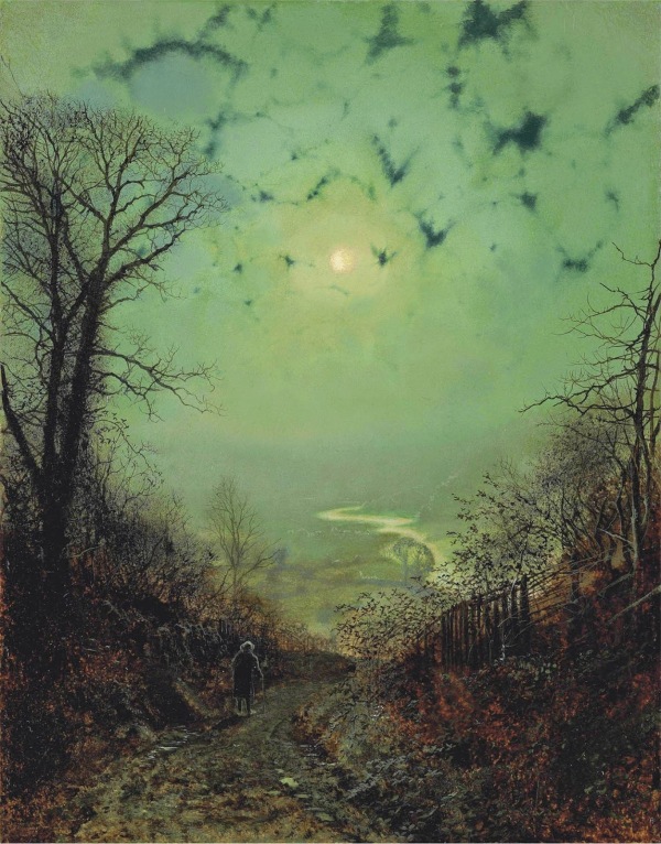 JohnAtkinson Grimshaw (1836-1893)~Moonlight - Wharfedale