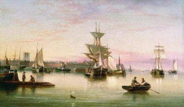 Henry Redmore ( 1820-1887)~ cu barca  pe râul Hull