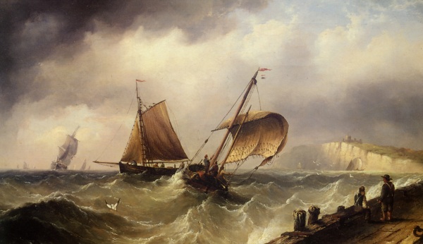 Henry Redmore ( 1820-1887)~nave de pescuit purtate de valuri