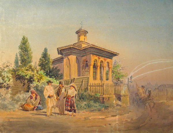 Carol Popp de Szathmary (1812 - 1887)~ biserică în Bucureşti