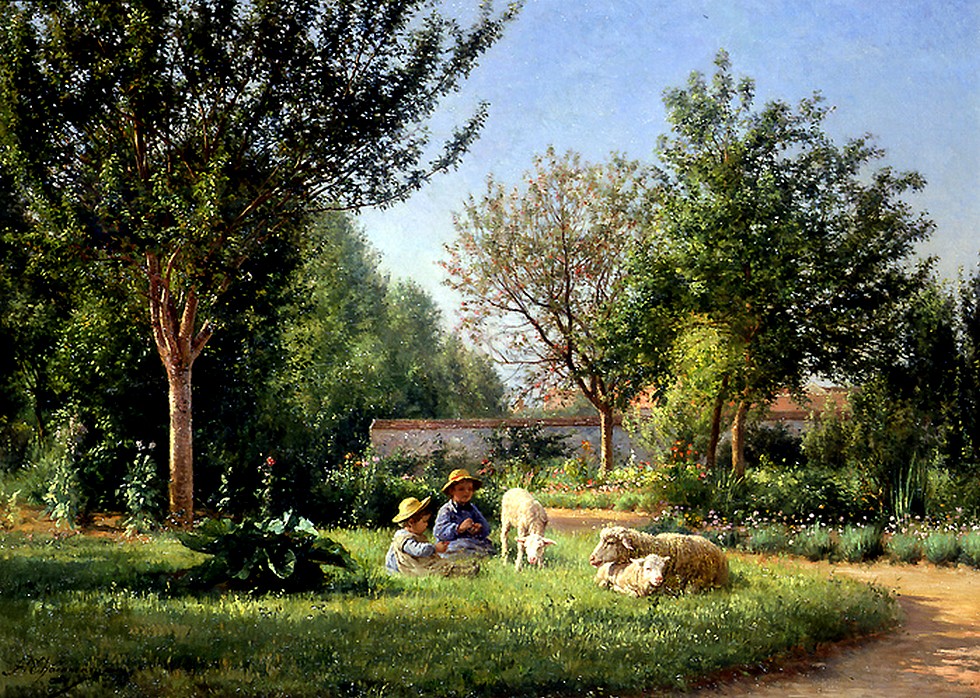 Jean Ferdinand Chaigneau, pictor francez (1830-1906)  - Garden Artiste