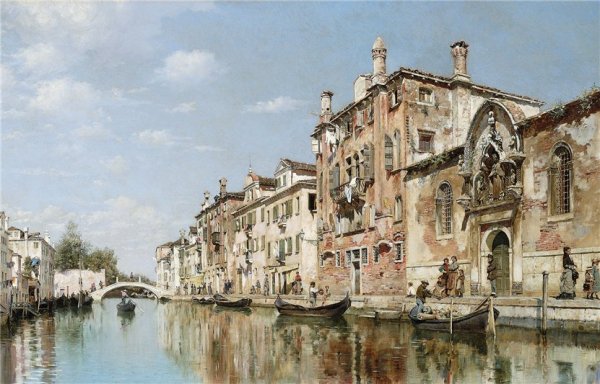  Federico del Campo, pictor peruvian (1837-1923) – View of the Grand Canal of Venice