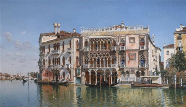 Federico del Campo, pictor peruvian (1837-1923) - View of the Grand Canal of Venice