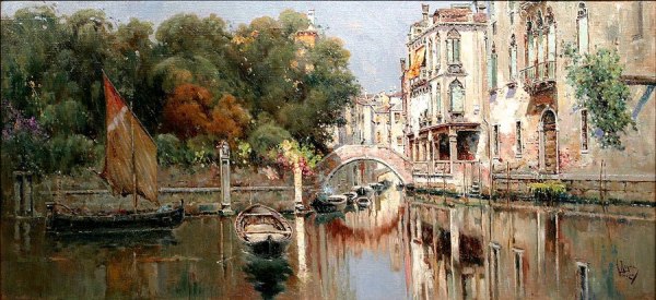 Antón María de Reyna-Manescau, pictor spaniol (1859-1937)– View of the Grand Canal of Venice