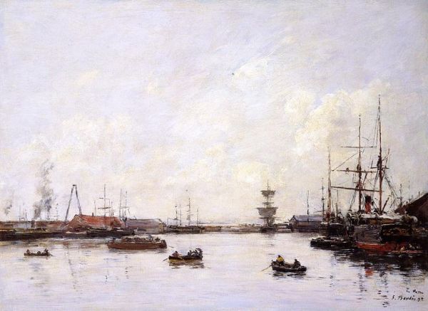 Eugène Louis Boudin, pictor francez (1824 – 1898) ~ Le Havre, Basin of Eure