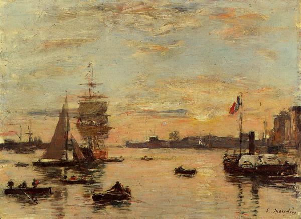 Eugène Louis Boudin, pictor francez (1824 – 1898) ~ Le Havre, l'avant port 1894