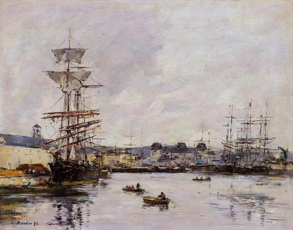 Eugène Louis Boudin, pictor francez (1824 – 1898) ~ Le Havre, The Casimir Delavigne Basin, 1892