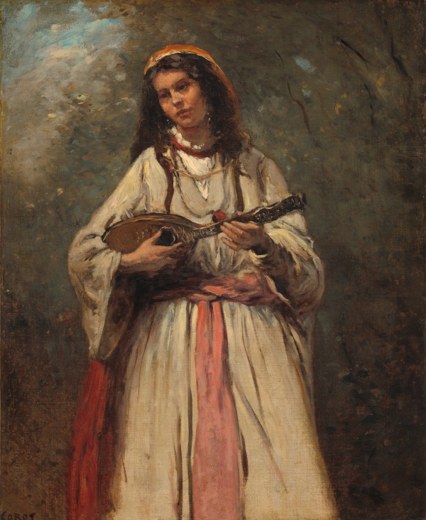 Jean-Baptiste Camille Corot, pictor francez (1796 -1875) ~Gypsy with mandolin