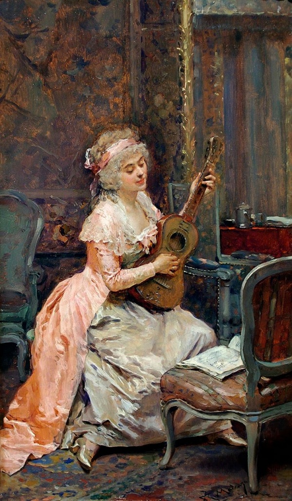 Raimundo de Madrazo y Garreta, pictor spaniol (1841-1920) ~ The Music Lesson