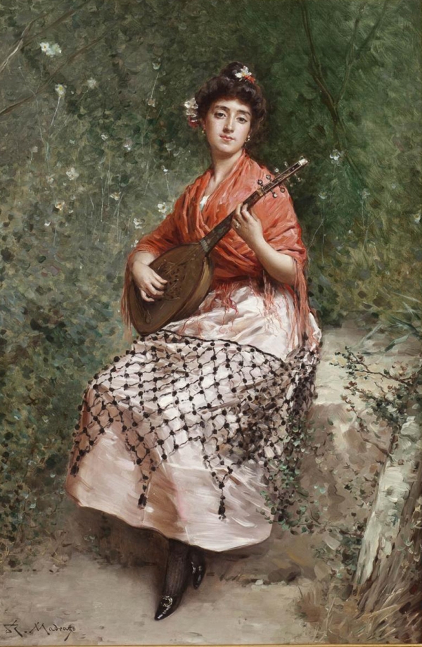 Raimundo de Madrazo y Garreta, pictor spaniol (1841-1920) ~The Lute Player