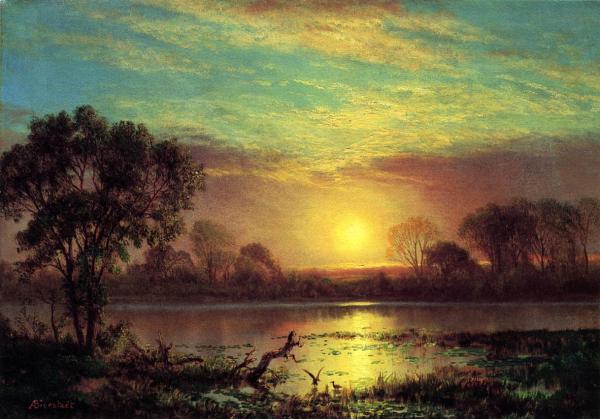 Albert Bierstadt, pictor germano - american (1830 -1902) ~ Evening Owens Lake California