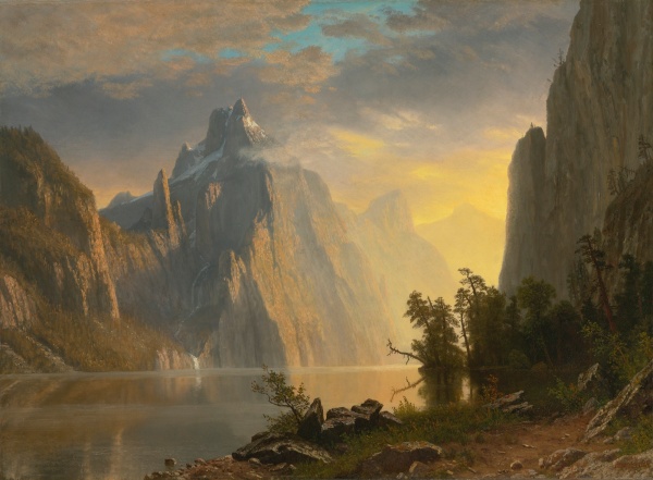 Albert Bierstadt, pictor germano - american (1830 -1902)~ Lake in the Sierra Nevada