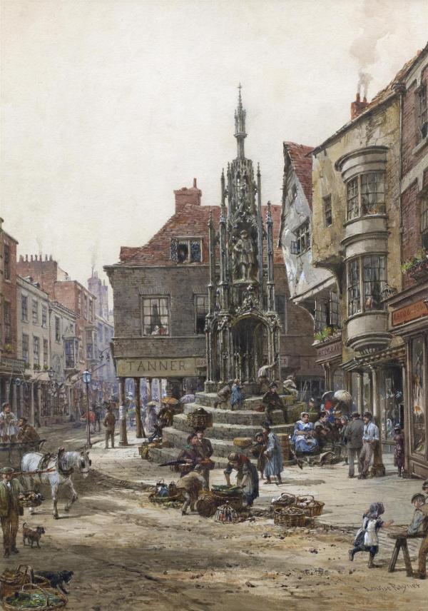 Louise Rayner, pictor englez, acuarelă şi guașă (1832–1924) ~ The Cross, Winchester