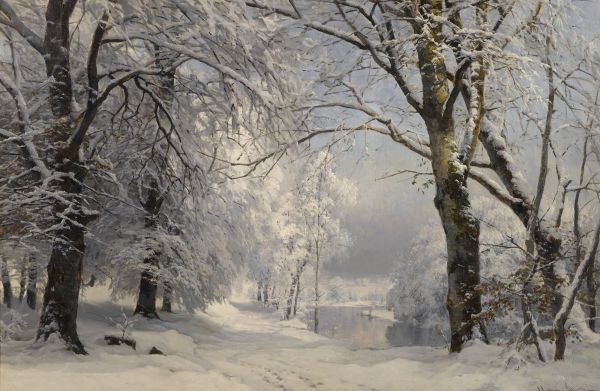 Anders Andersen Lundby, pictor danez (1841-1923) – Winter Landscape