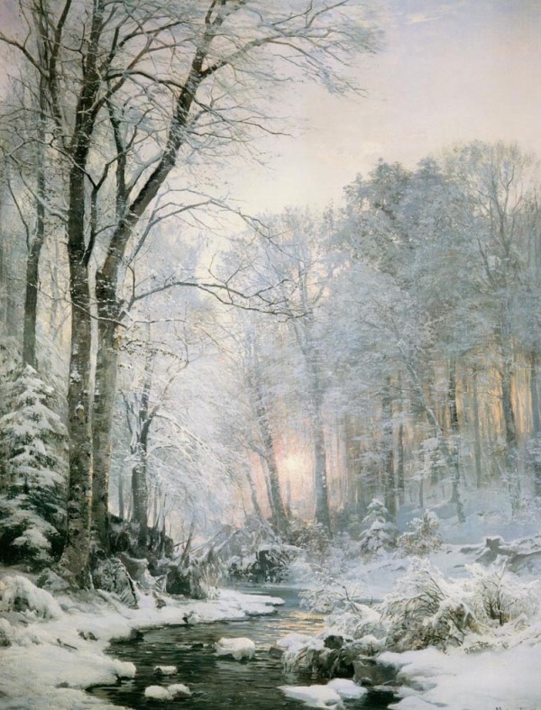 Anders Andersen Lundby, pictor danez (1841-1923) – Winter Sunset